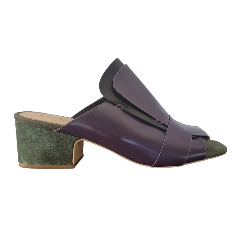 Kelsi Dagger Purple and Green Mules